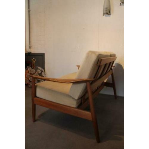 Arne Vodder 2 zits bank, Deens design, retro teak, jaren 60