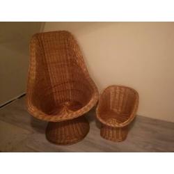 Rotan rieten stoel set