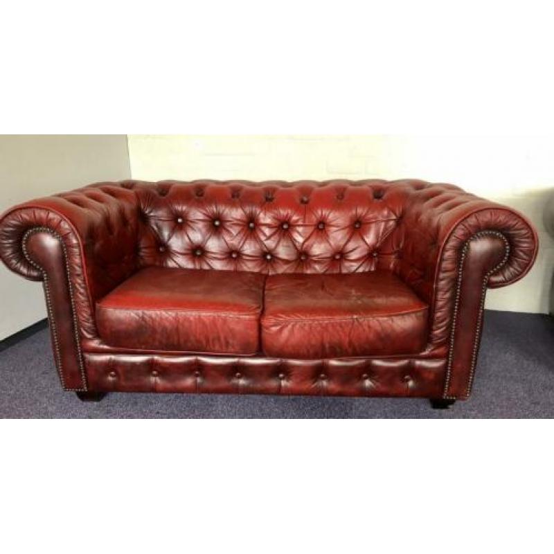 Chesterfield bankstel 3+2 zits Ossenbloedrood