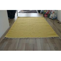 Groot Retro Kilim Vloerkleed/Tapijt Okergeel 200x290 cm