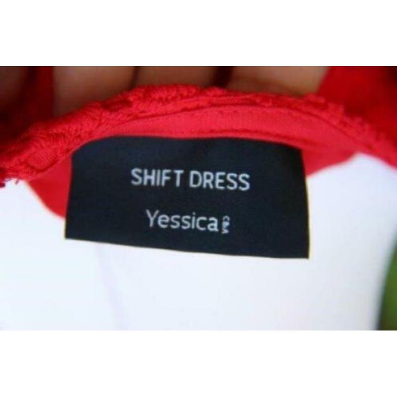 Jurk rood kant Dress Shift mt 44