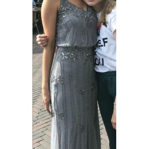Gala jurk grijs met glitter xs/xxs