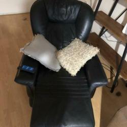 CUMULUS relax - fauteuil zwart leer.