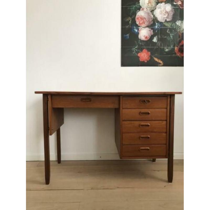 Vintage design jaren 60 teak bureau