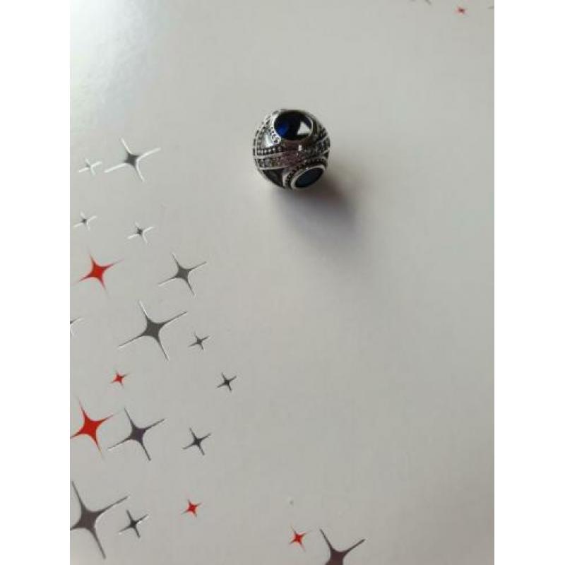 Blauwe bedel voor Pandora zilver 925