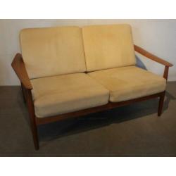 Arne Vodder 2 zits bank, Deens design, retro teak, jaren 60