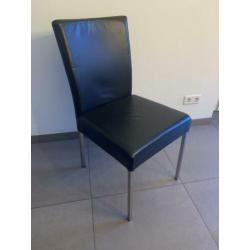 4 Lederen eetkamerstoelen