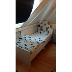 Kinderbed wit bed eenpersoonsbed 200x90cm huisjesbed