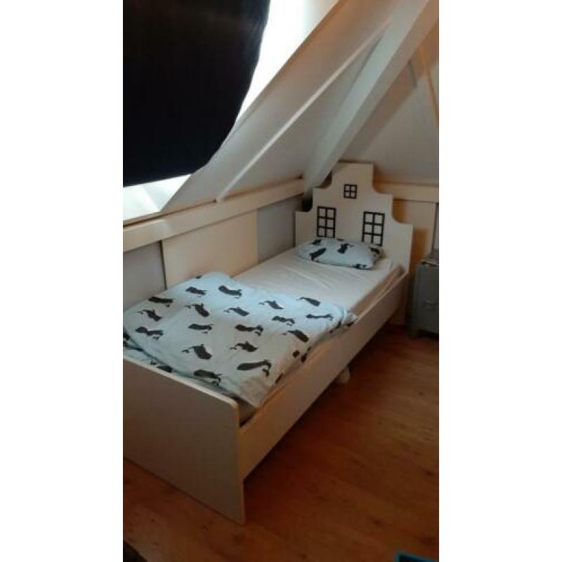 Kinderbed wit bed eenpersoonsbed 200x90cm huisjesbed