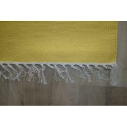 Groot Retro Kilim Vloerkleed/Tapijt Okergeel 200x290 cm