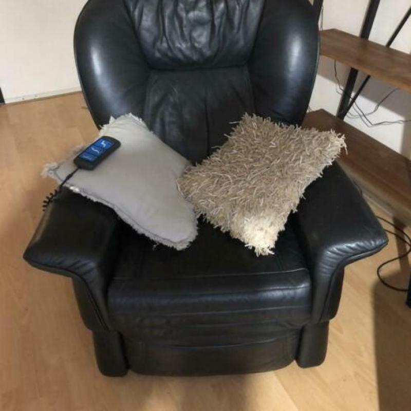 CUMULUS relax - fauteuil zwart leer.