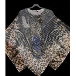 NIEUW !!! Supermooie Missy poncho met glitter en bont