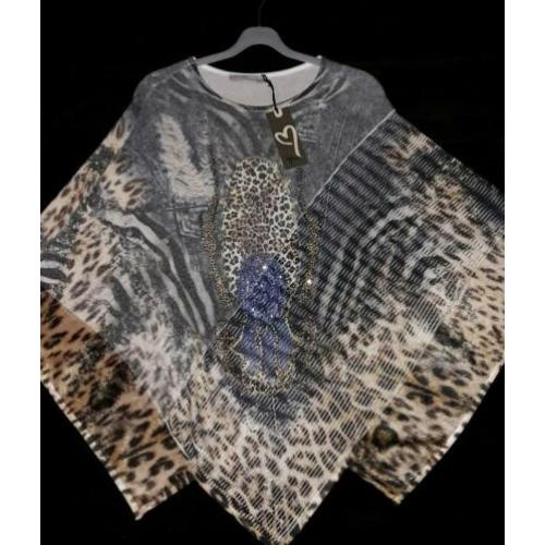 NIEUW !!! Supermooie Missy poncho met glitter en bont