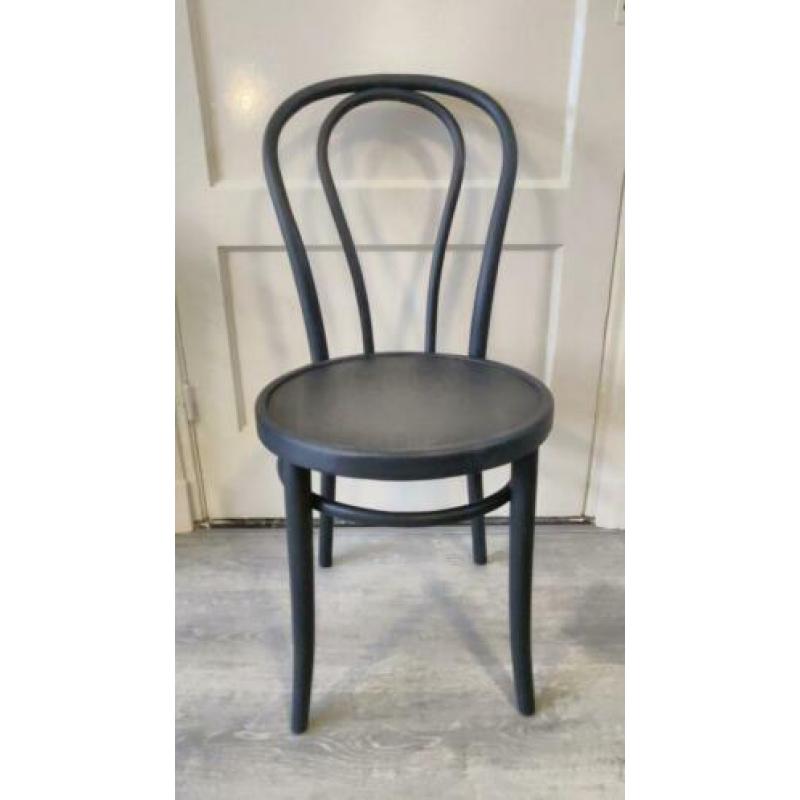 Vintage stoel Thonet stijl zwart/grijs