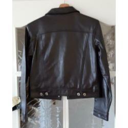 Lederen jasje vintage model maat xl valt als m