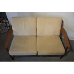 Arne Vodder 2 zits bank, Deens design, retro teak, jaren 60