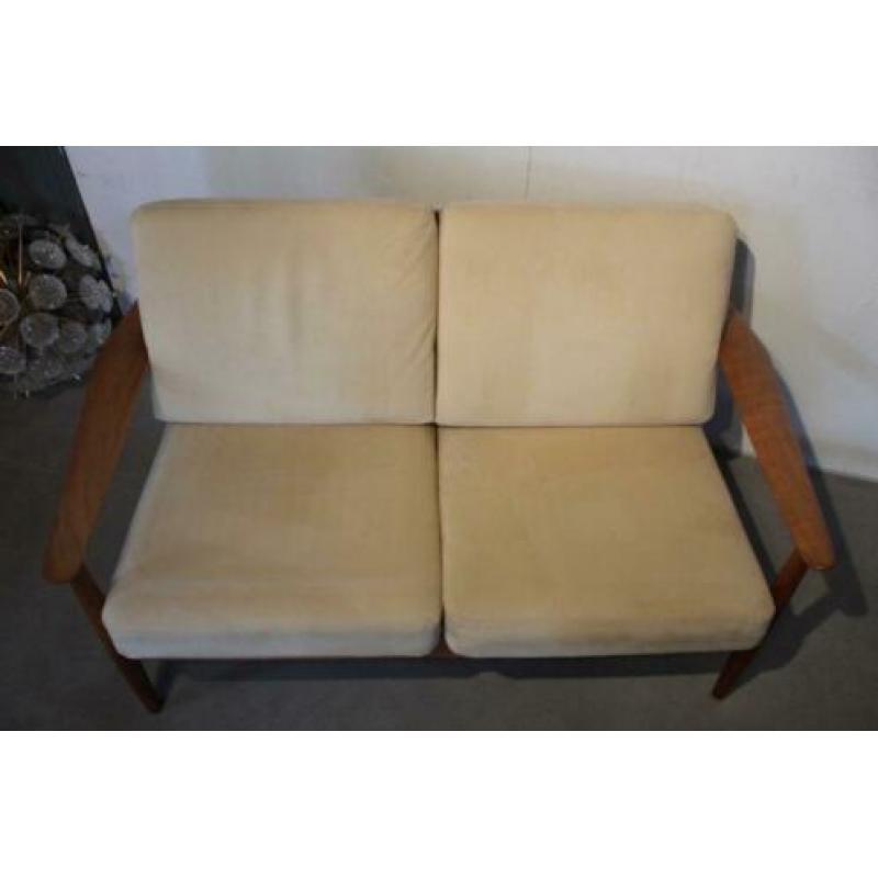 Arne Vodder 2 zits bank, Deens design, retro teak, jaren 60