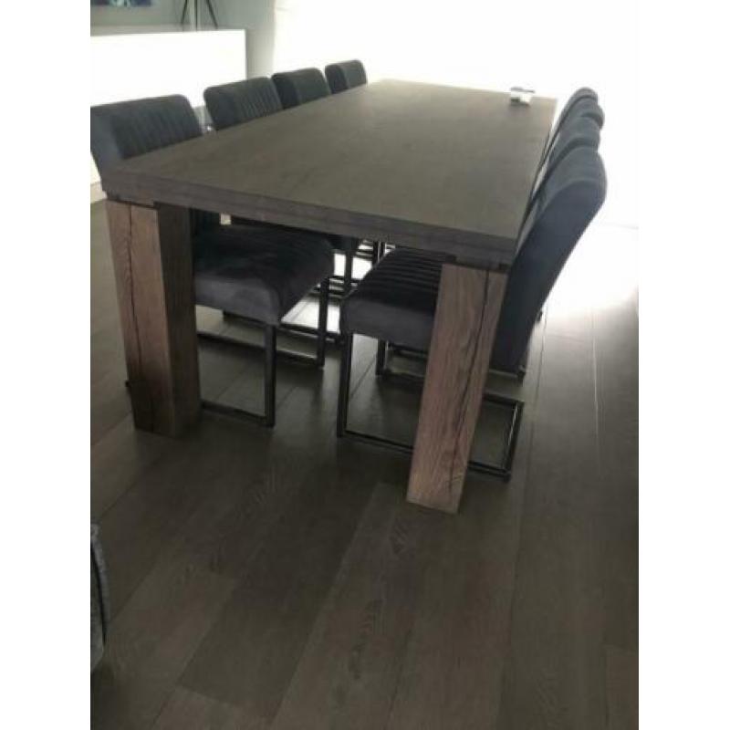 8 industriële stoelen 1 jaar oud grijs antraciet