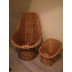 Rotan rieten stoel set