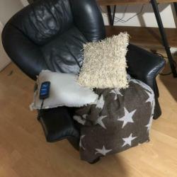 CUMULUS relax - fauteuil zwart leer.