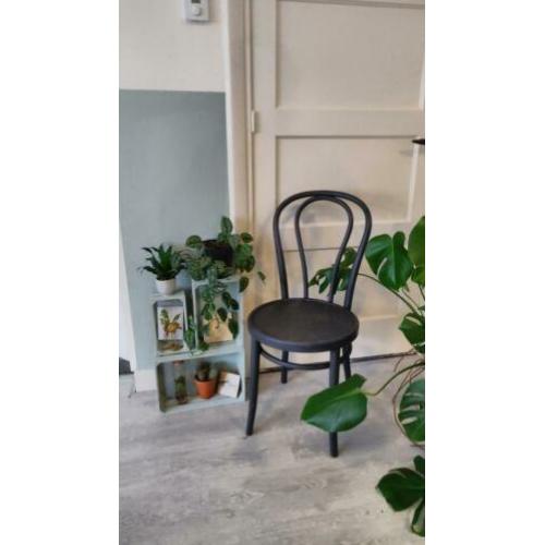 Vintage stoel Thonet stijl zwart/grijs