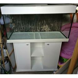 Aquarium Ferplast Dubai 100 wit met meubel en extra lampen