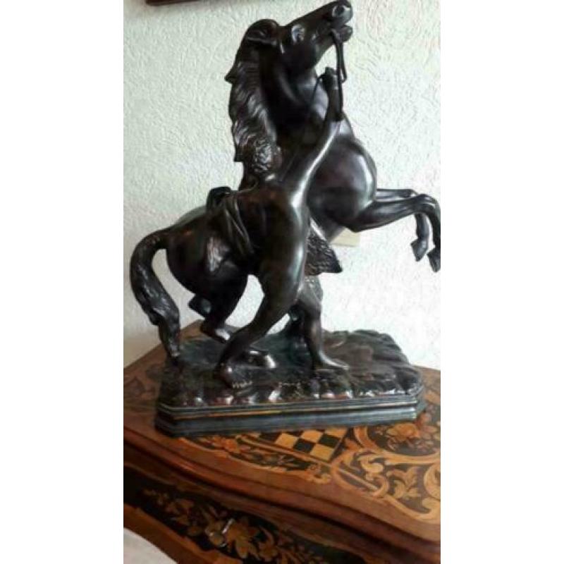 Terra Cotta paard en ruiter fraai beeld