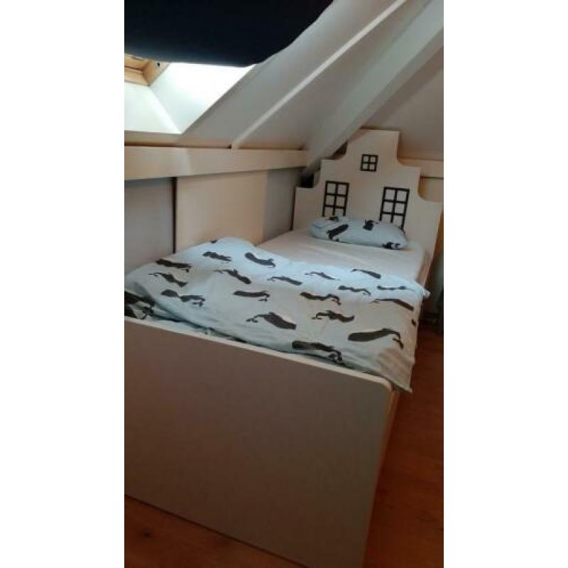 Kinderbed wit bed eenpersoonsbed 200x90cm huisjesbed