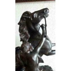 Terra Cotta paard en ruiter fraai beeld