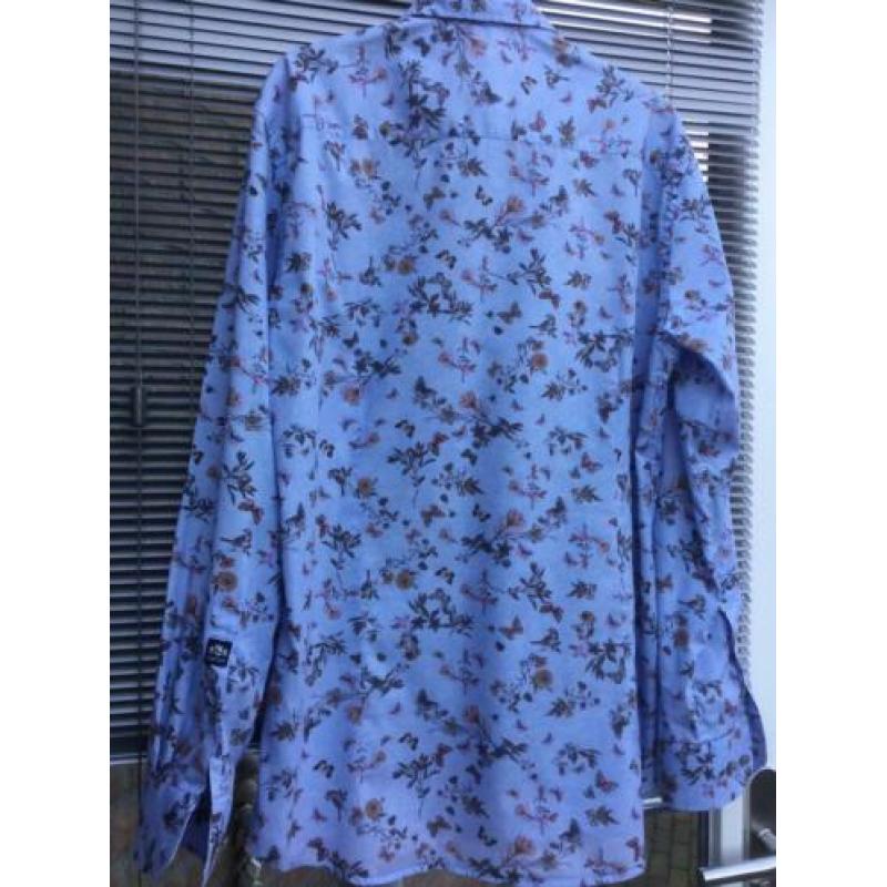 State of Art overhemd blauw gewerkt nieuw