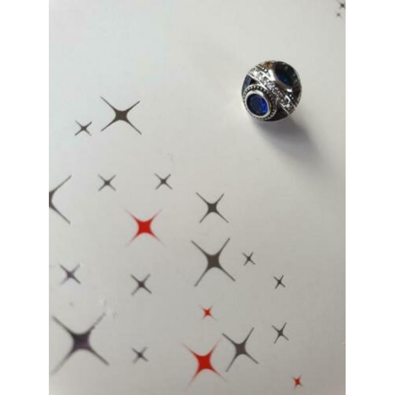 Blauwe bedel voor Pandora zilver 925