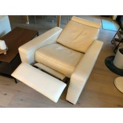 2 design relax fauteuils | merk Natuzzi | crème-wit leder