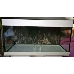 Aquarium Ferplast Dubai 100 wit met meubel en extra lampen