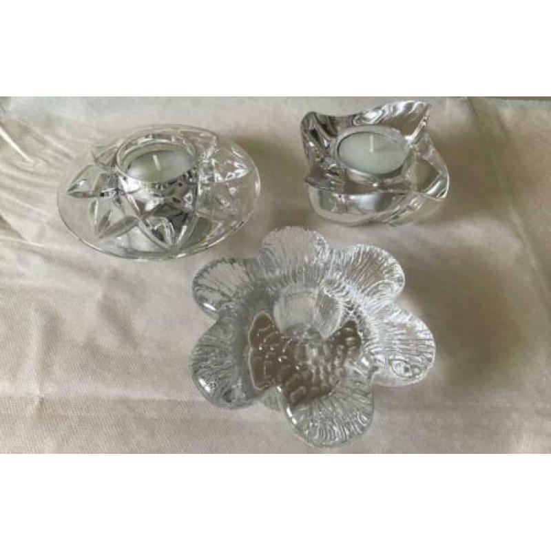 3 waxinelichten, kristal, Hadeland, Bohemia, Villeroy&Boch