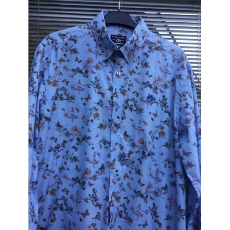 State of Art overhemd blauw gewerkt nieuw