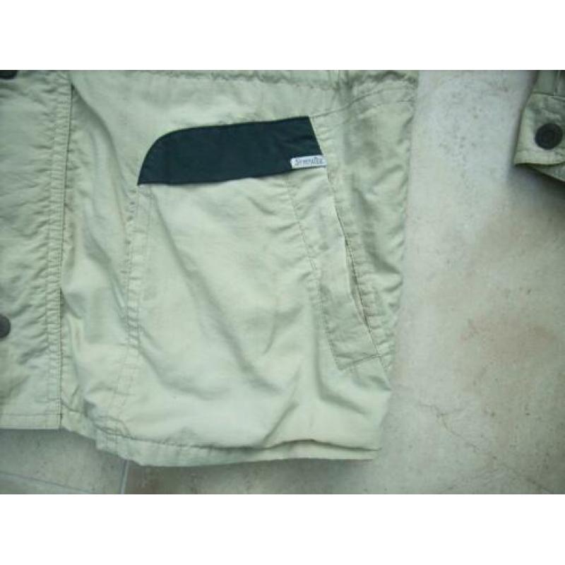 Sympatex 3/4 herenjas/voorjaarsjas beige/donkergroen maat 56