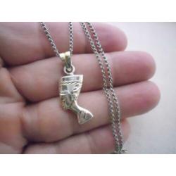 zilveren ketting met Nefertiti hanger [031]