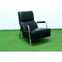 ??Als NIEUW! zwarte leren Topform design fauteuil
