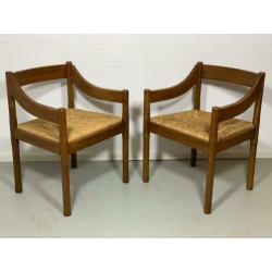 Set Vico Magistretti Carimate stoelen, Cassina