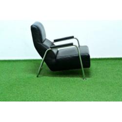 ??Als NIEUW! zwarte leren Topform design fauteuil