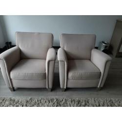 Fauteuil 2 stuks, taupe - beige, in goede staat