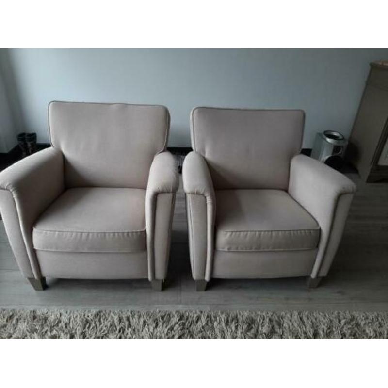 Fauteuil 2 stuks, taupe - beige, in goede staat