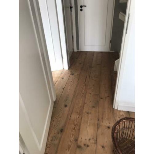 Brocante geleefde vloerdelen hout grenen 12m2