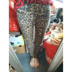 Coolcat skinny dames tijgerprint spijkerbroek met stretch