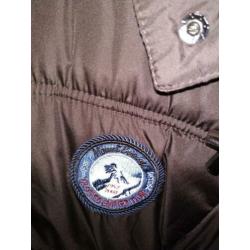 Bodywarmer jas warm gevoerd maat 50/52, capuchon choco bruin