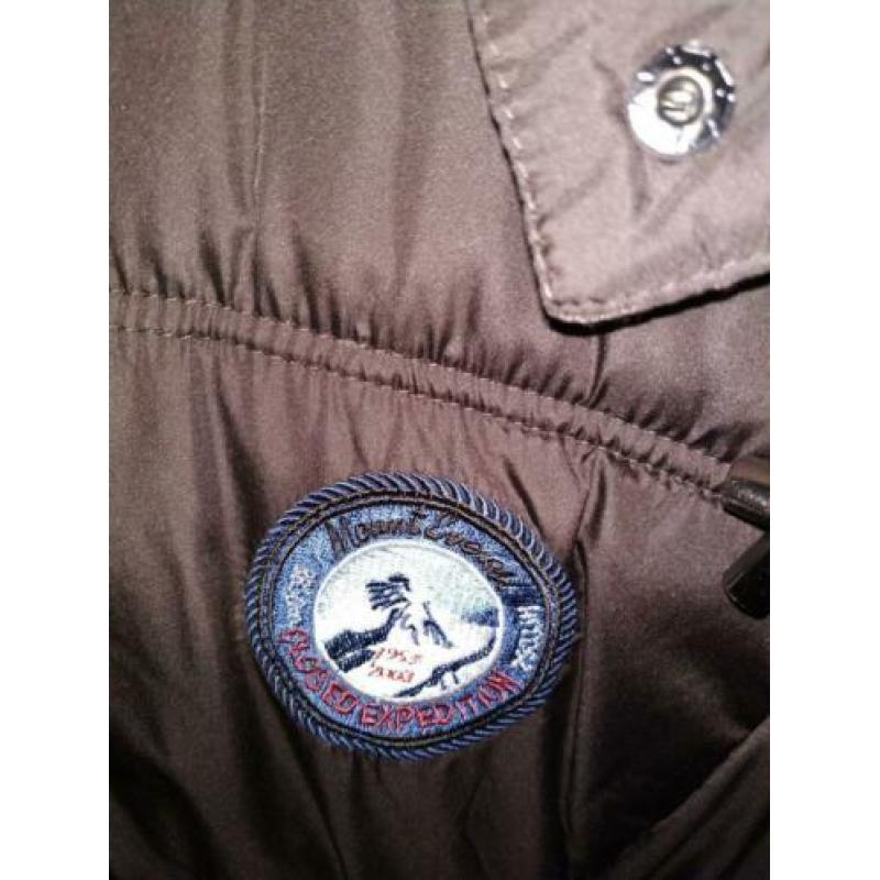 Bodywarmer jas warm gevoerd maat 50/52, capuchon choco bruin
