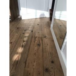 Brocante geleefde vloerdelen hout grenen 12m2