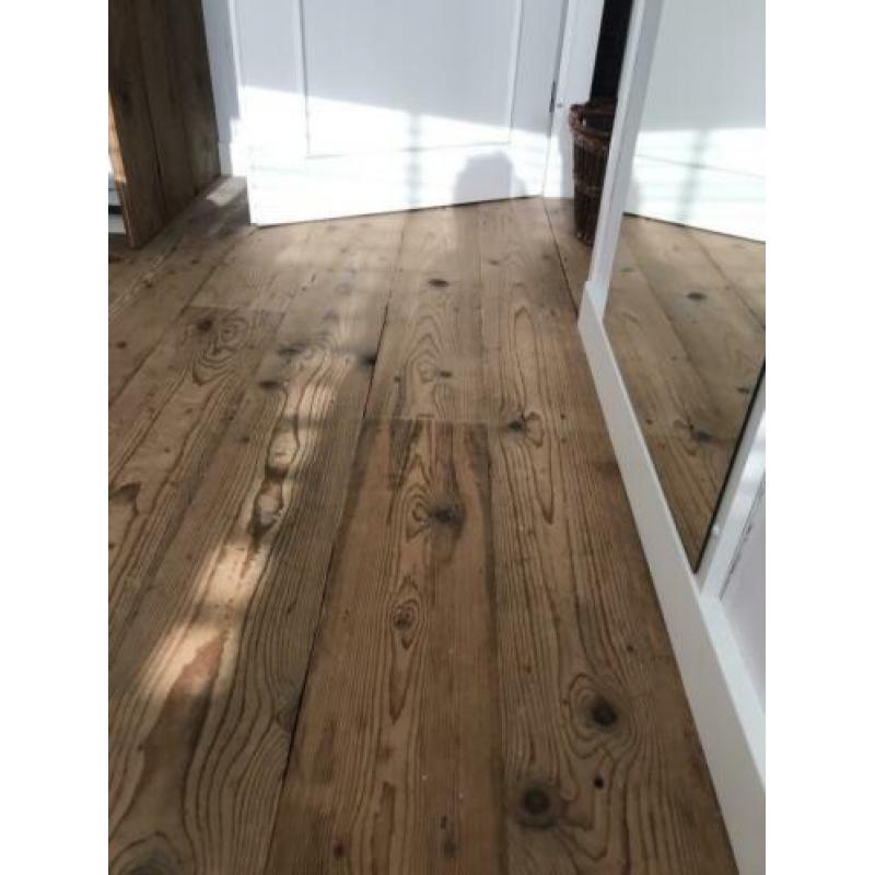 Brocante geleefde vloerdelen hout grenen 12m2