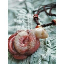Jaspis slang ketting, rood, uniek, natuurlijke edelsteen