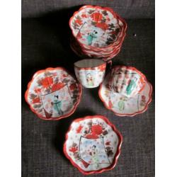 oud servies mosa decor 130 antiek theeservies chinois kutani
